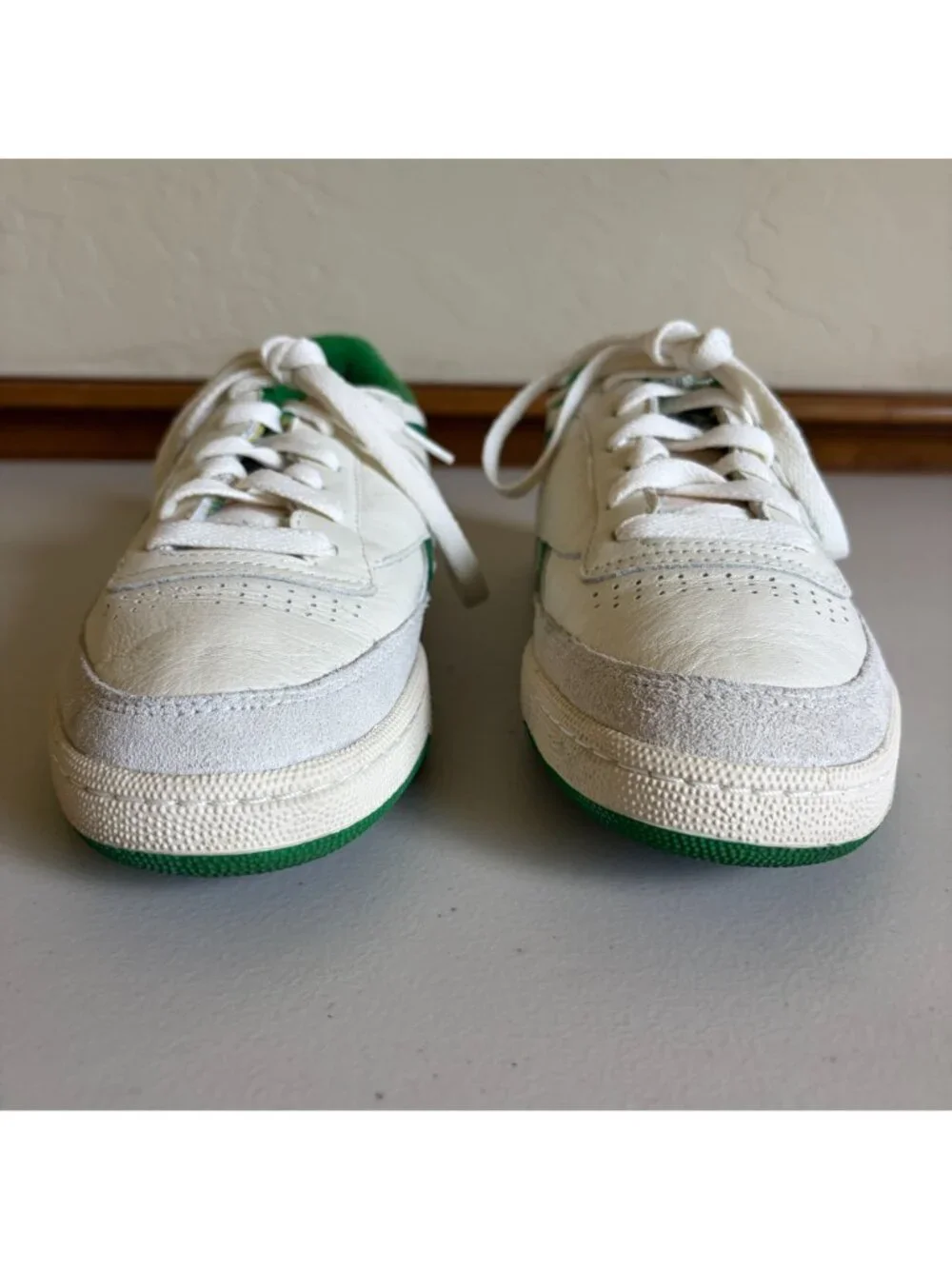 Reebok Club C Revenge Vintage Sneakers Men's US 8 Chalk Glen Green Side Stripes